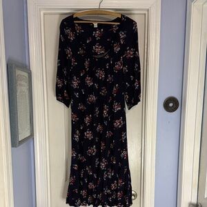Monsoon Black Floral Long Sleeve Dress